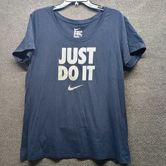 Nike Athletic Cut Women’s Just Do It Tee XXL Navy - Picture 1 of 6